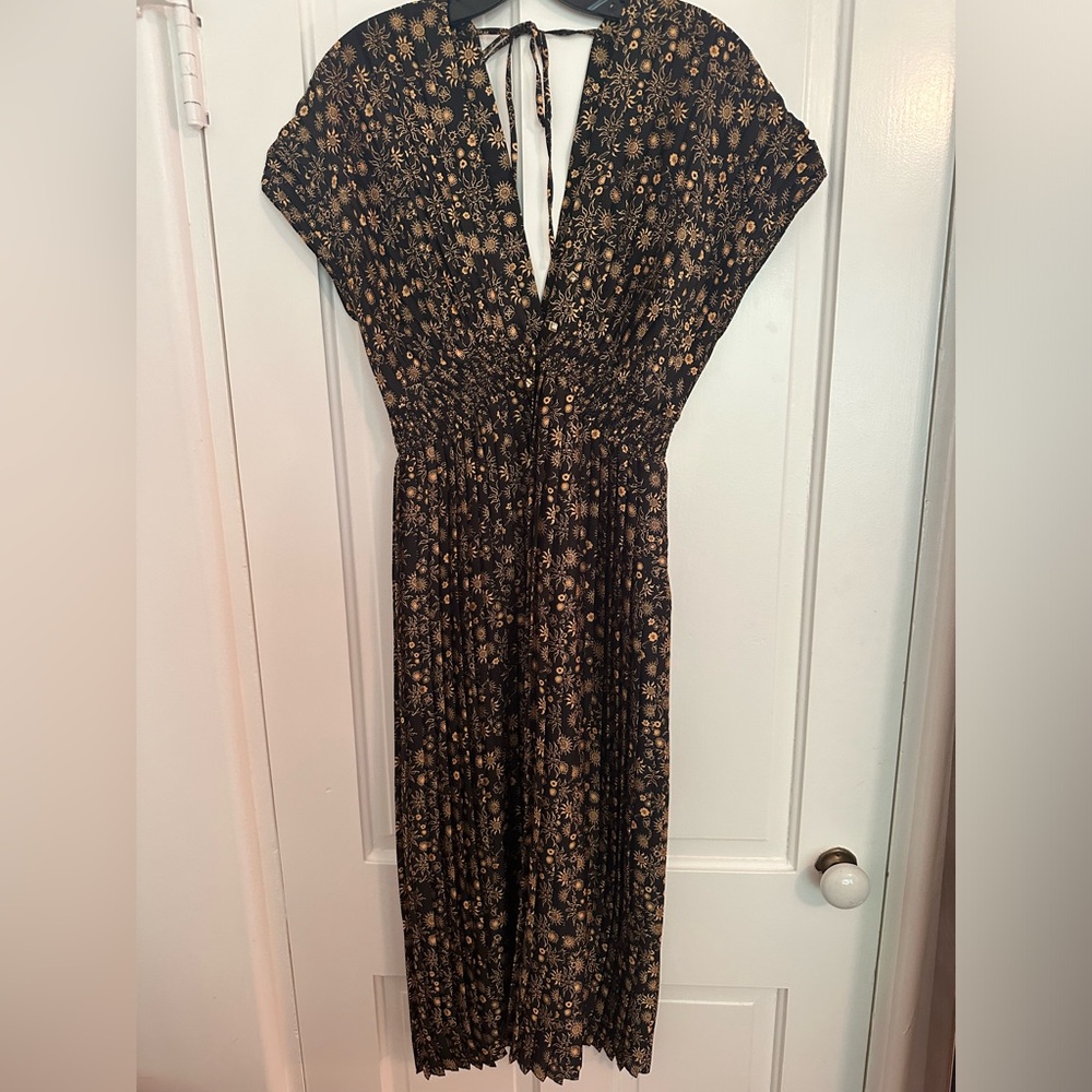 Sandro silk dress with crystal button detail size 38